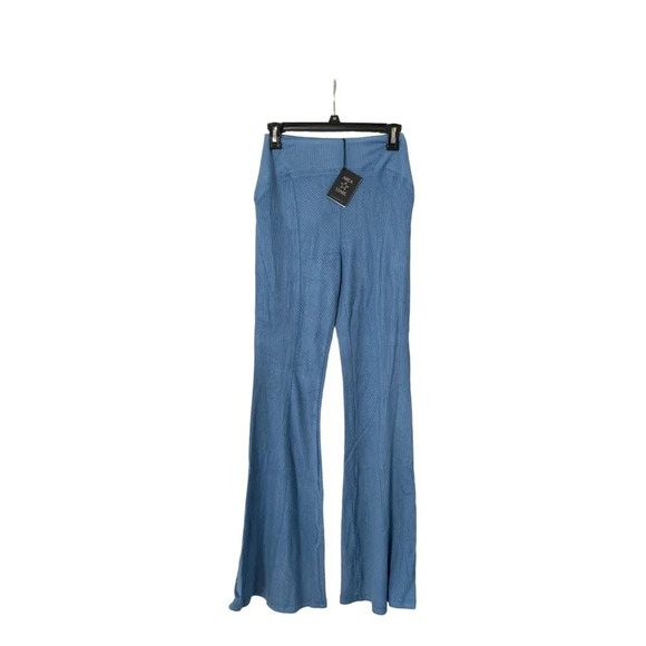 Area Stars XS Blue Ribbed Knit Flare Pants - Picture 3 of 11